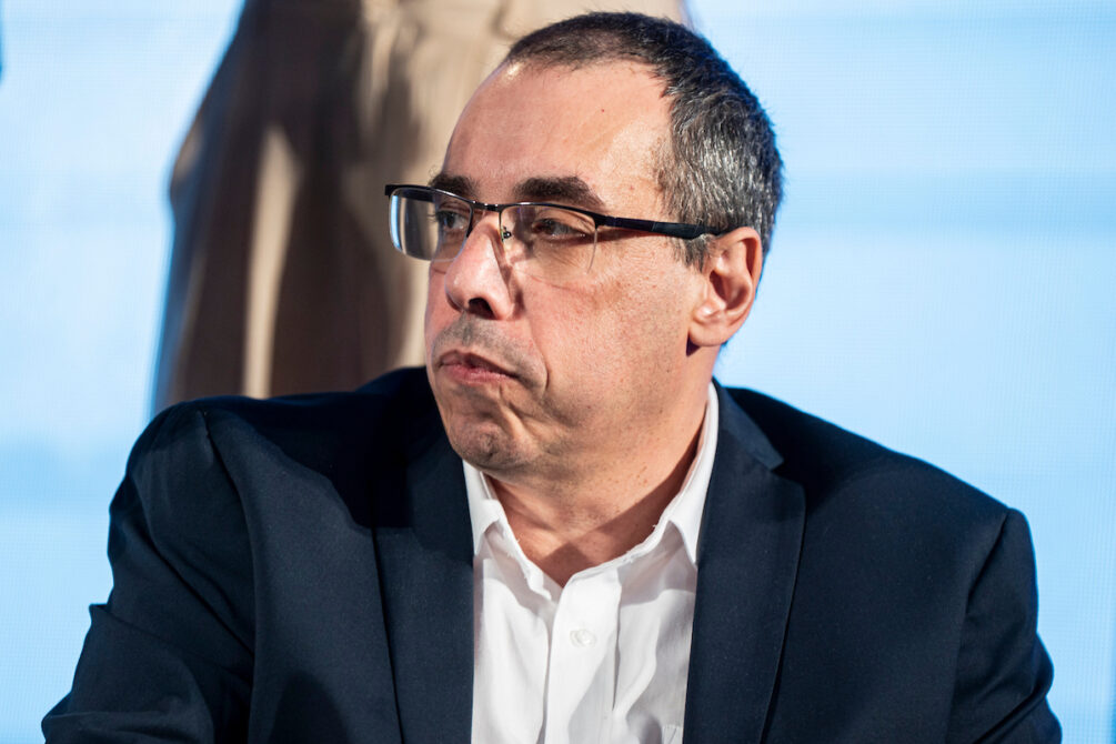 Pablo Menoni durante la presentación del nuevo gabinete de gobierno en el Ballroom del Hotel Radisson en Montevideo. Foto: Mauricio Zina / adhocFOTOS